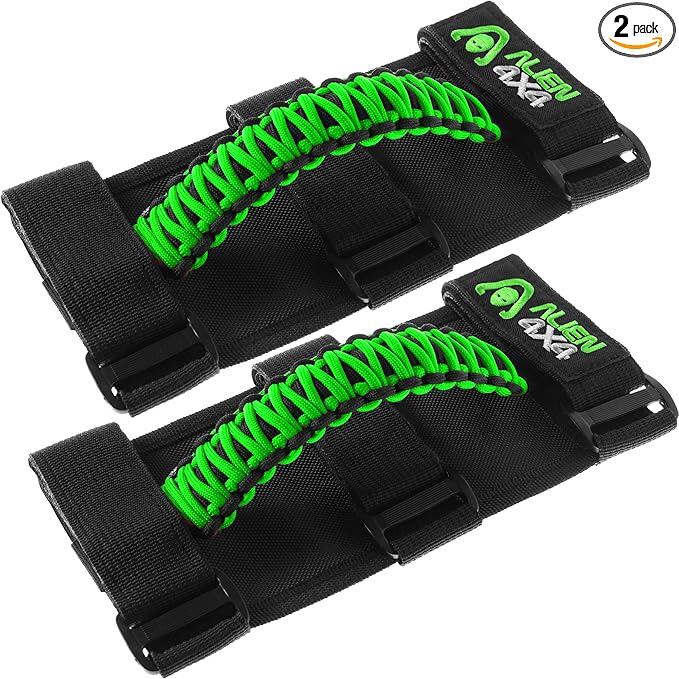 Alien Sunshade Jeep Grab Handles Green - Fits 1955-2023 Wrangler JL, JK, TJ, YJ & Gladiator Accessories - Jeep Wrangler Accessories Grab Handles

